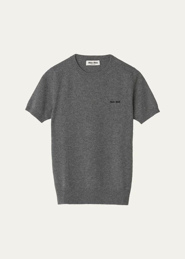 Cashmere Short-Sleeve Sweater