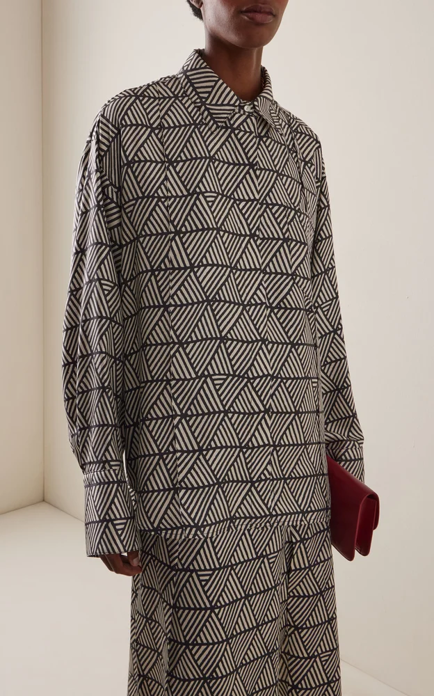 x A. Morales Basket Silk Shirt