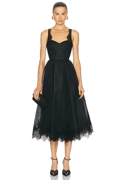 Valiant Lace Trim Midi Dress