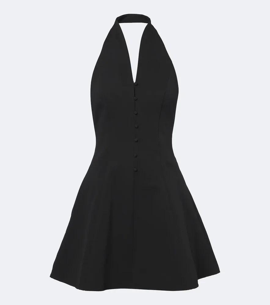 Stella halterneck cotton-blend minidress