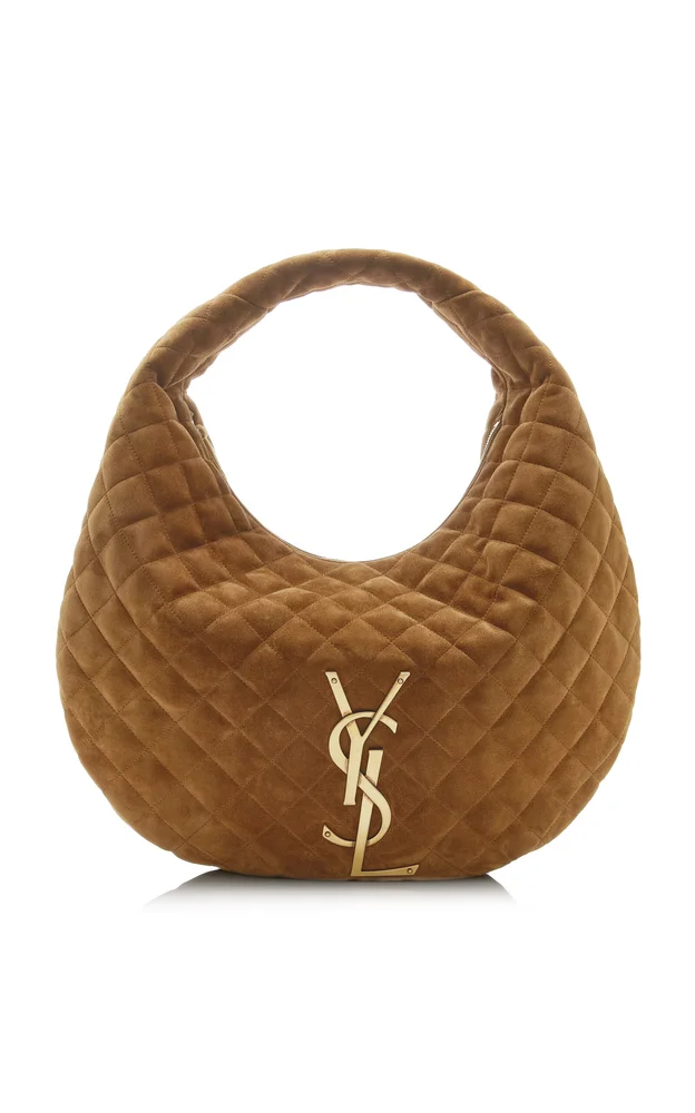 Icare Quilted Suede Hobo Bag