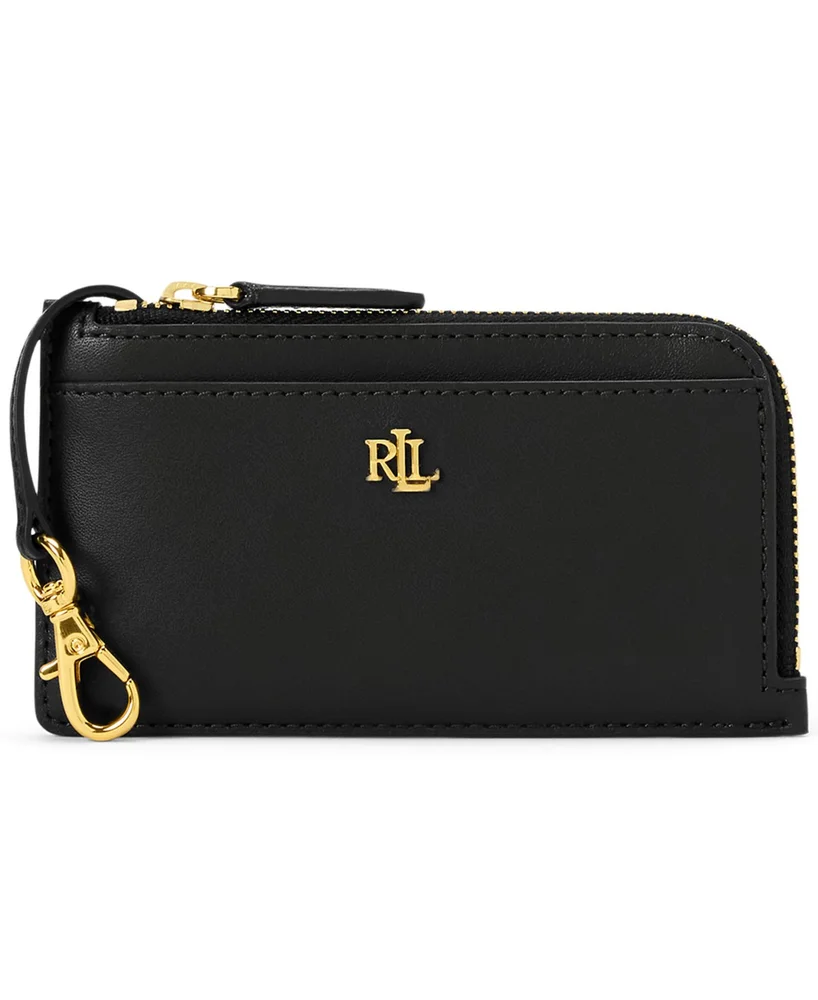Leather L-Zip Card Case Wallet