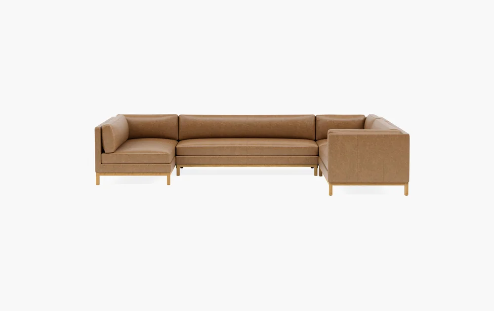 Jasper Leather · Leather 4-Piece Corner Sectional Sofa with Left Chaise