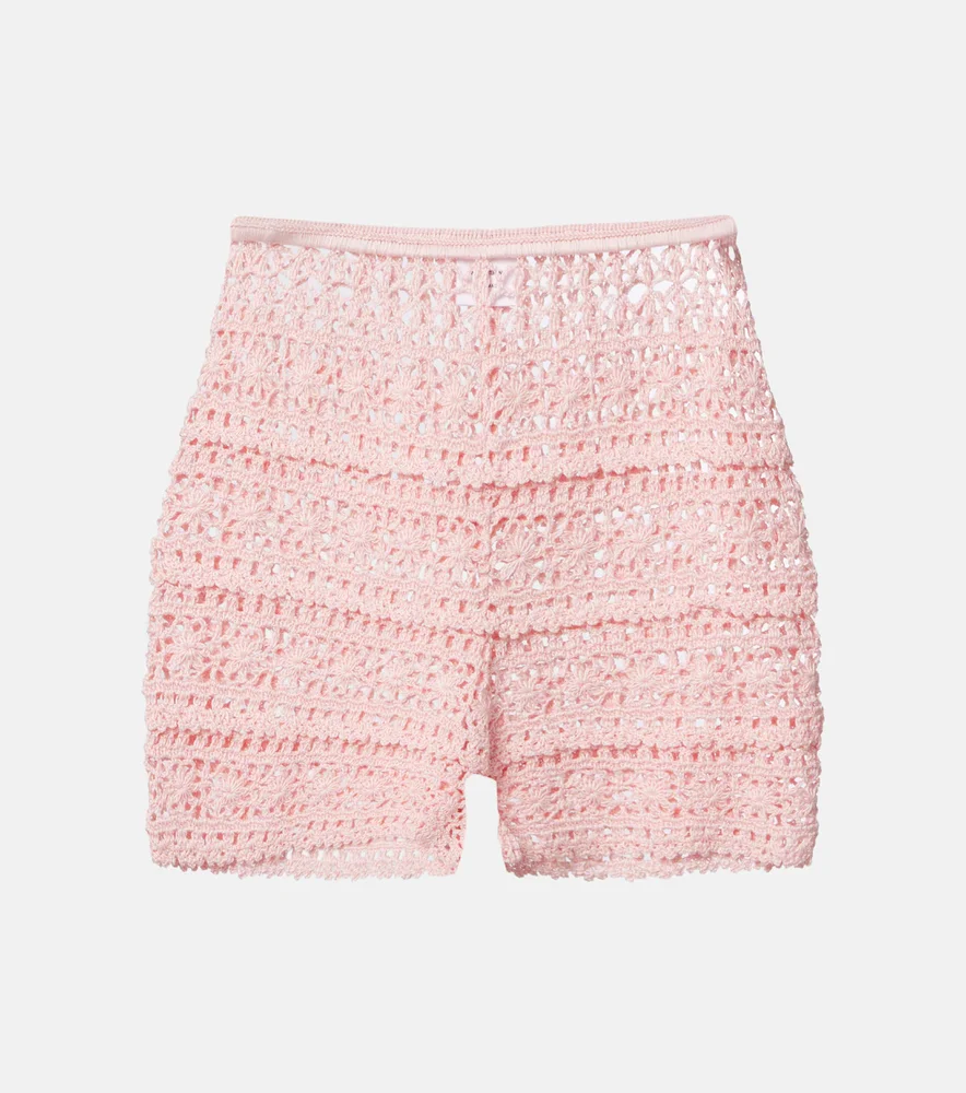 Deauville crochet cotton shorts