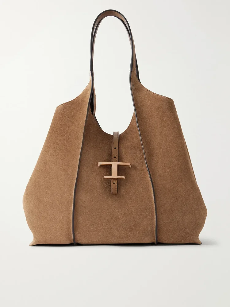t timeless suede shoulder bag