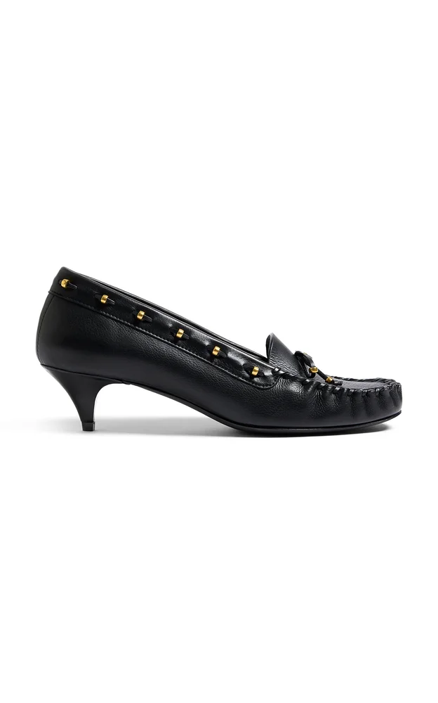 Milly Leather Moccasin Pumps