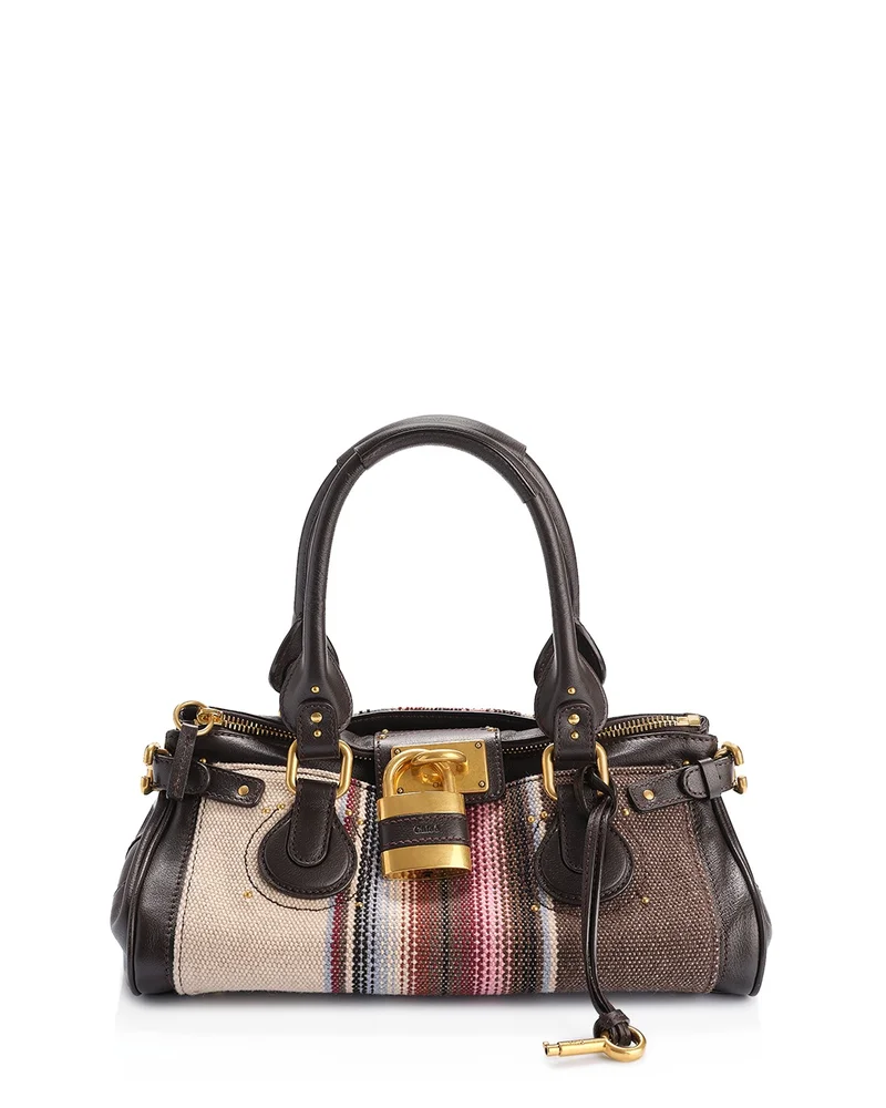 Paddington Striped Tapestry & Leather Shoulder Bag