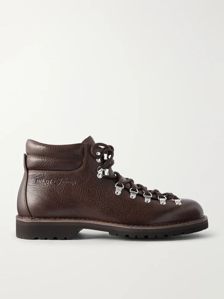 x Fracap M127 Textured Leather Hiking Boots