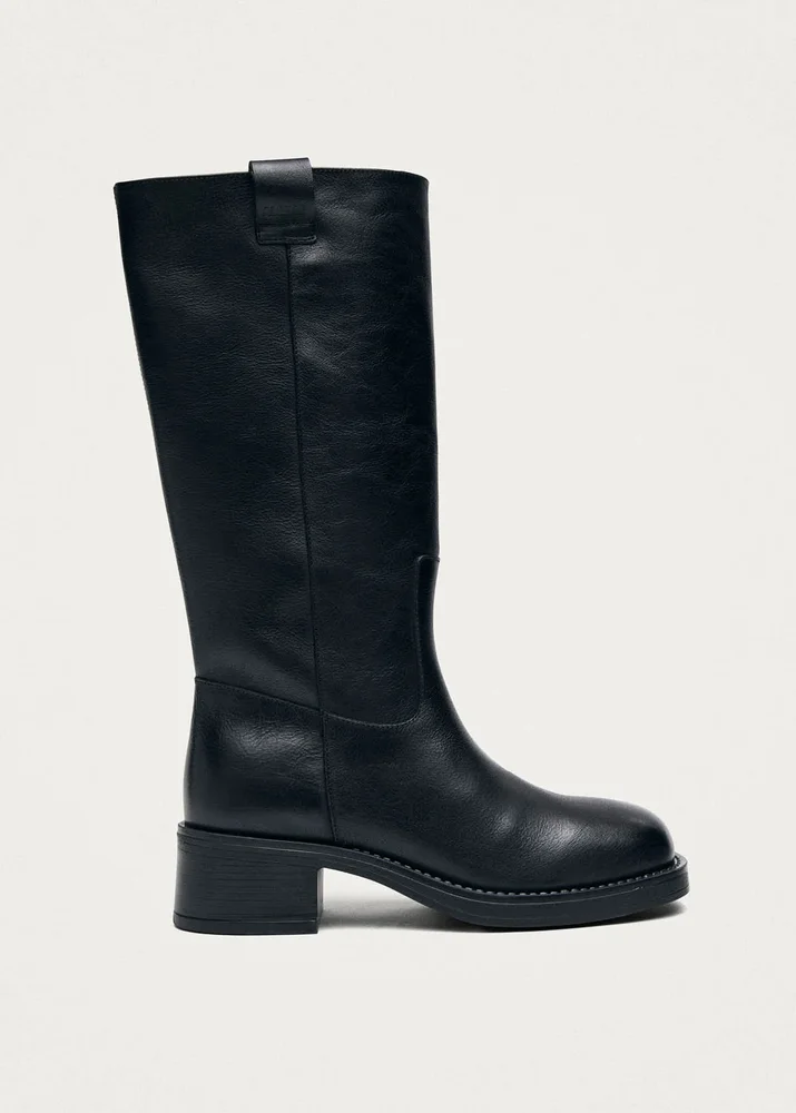 Sajan Leather Boot in Black