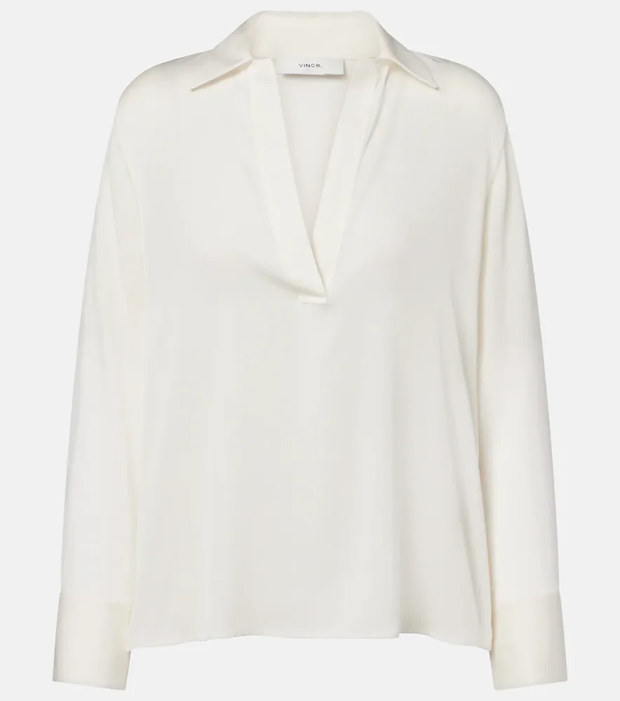 Silk-blend blouse