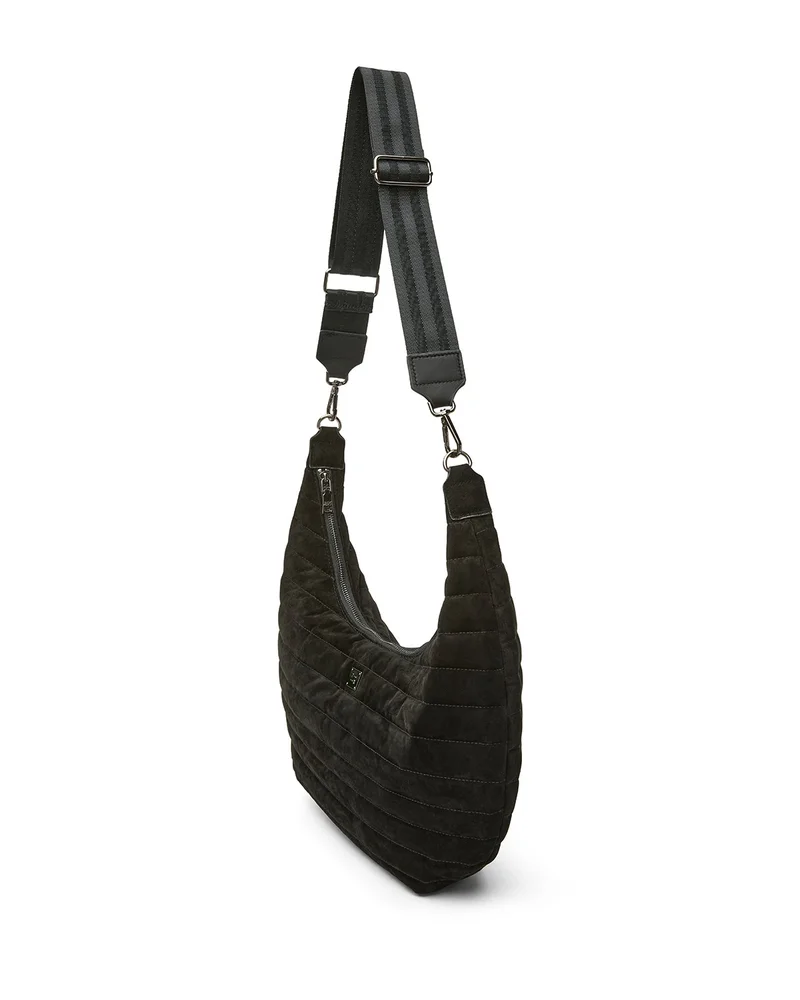 Moonbeam Medium Quilted Suede Shoulder Bag