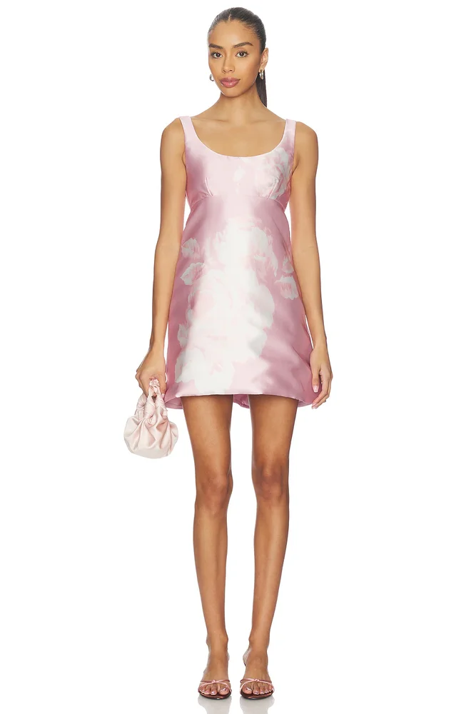 Printed Heavy Satin Mini Dress