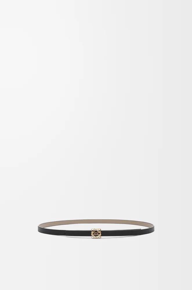 Reversible Anagram Bombé belt in smooth calfskin (slim)