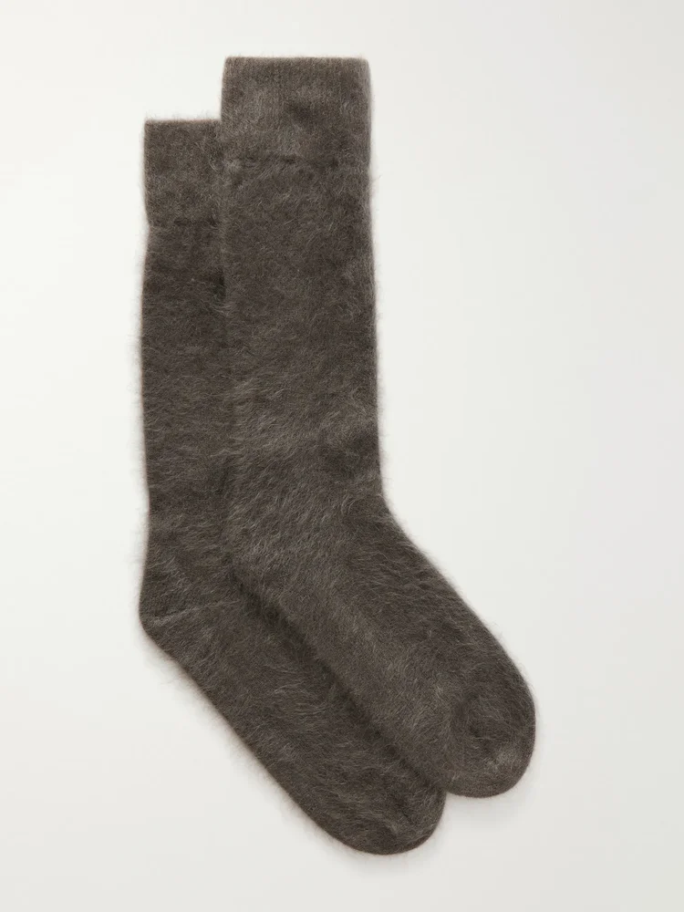 Brushed cashmere socks