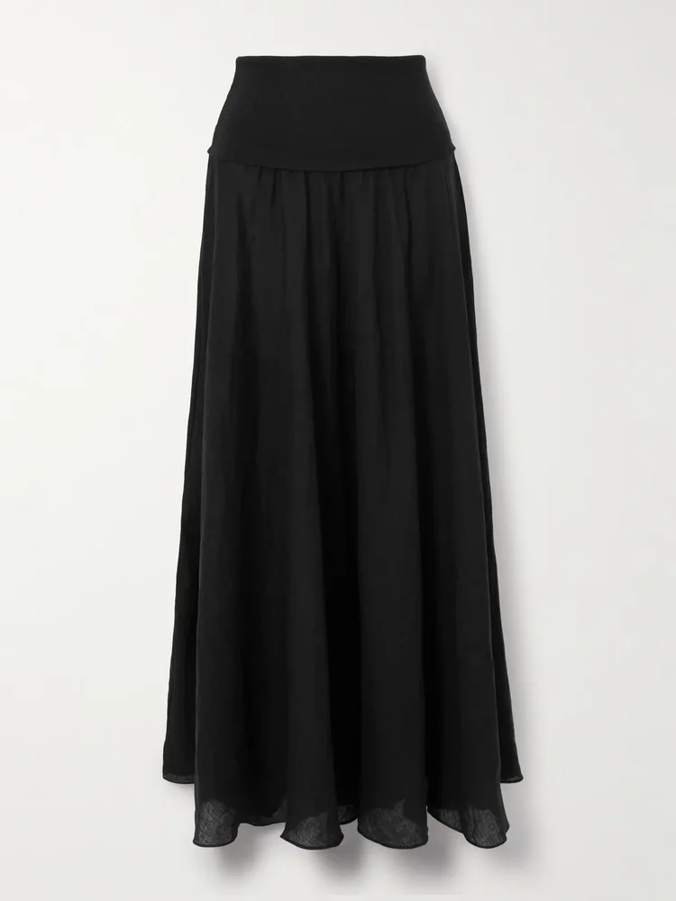 Light and Sound convertible linen-blend maxi skirt