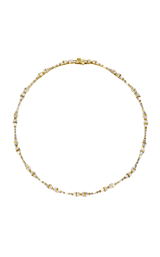 Baton Riviere 20k Rose Gold Riviere Necklace