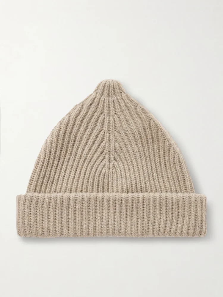 Juniper ribbed cashmere beanie