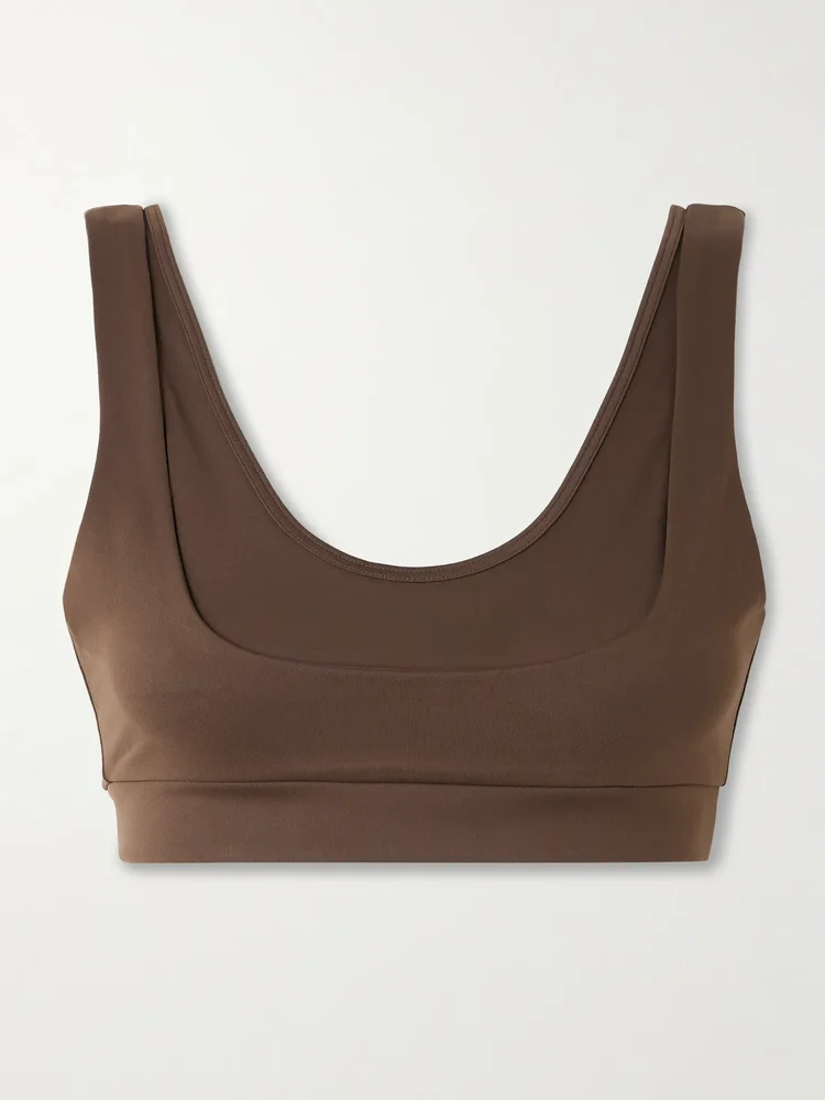 + Nike Double Strap Scoop Bra - Dark Sepia