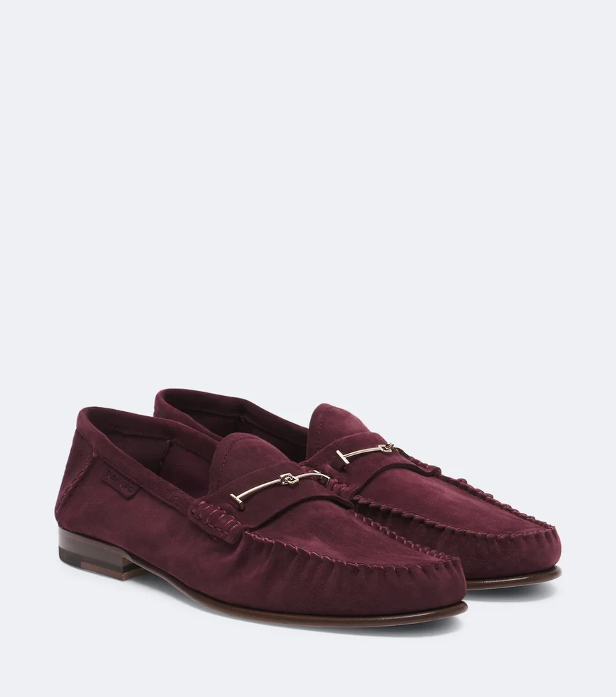 Suede penny loafers