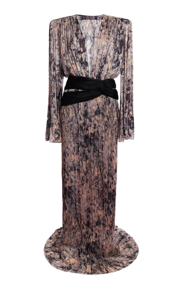 Plissé Lurex Gown