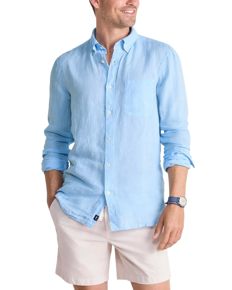 Surfside Regular Fit Button Down Linen Shirt