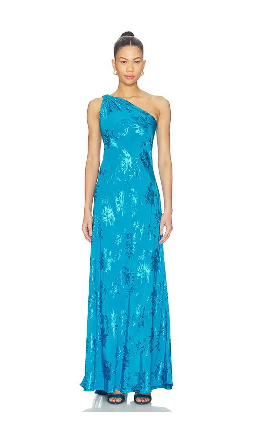 One Shoulder Sash Maxi Dress