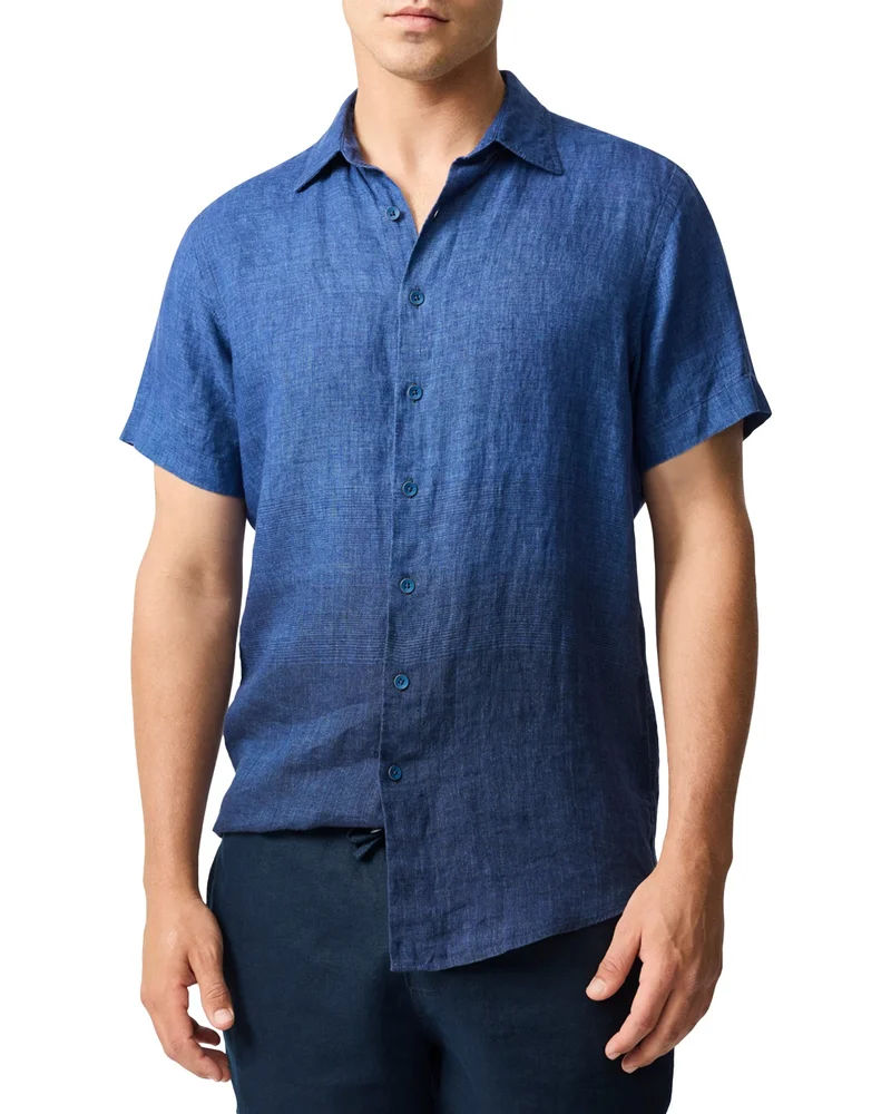 Cannons Creek Short Sleeve Sports Fit Linen Shirt