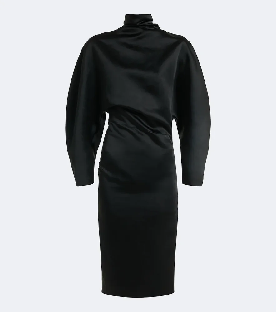 Harlin draped satin midi dress
