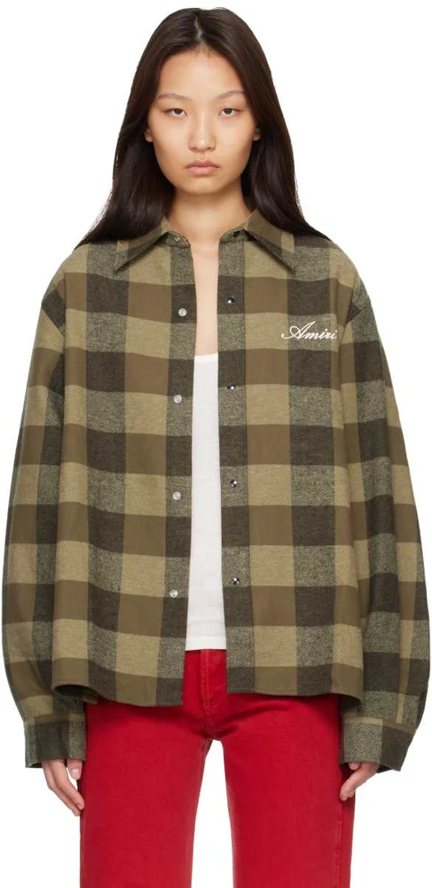 Green Oversized Heavy Flannel Shirt
