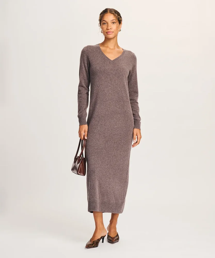 Signature Cashmino V Neck Dress