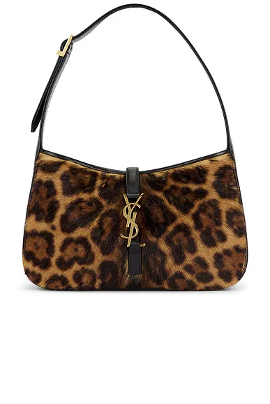 Saint Laurent Le 5 A 7 Shoulder Bag in Manto Naturale & Nero