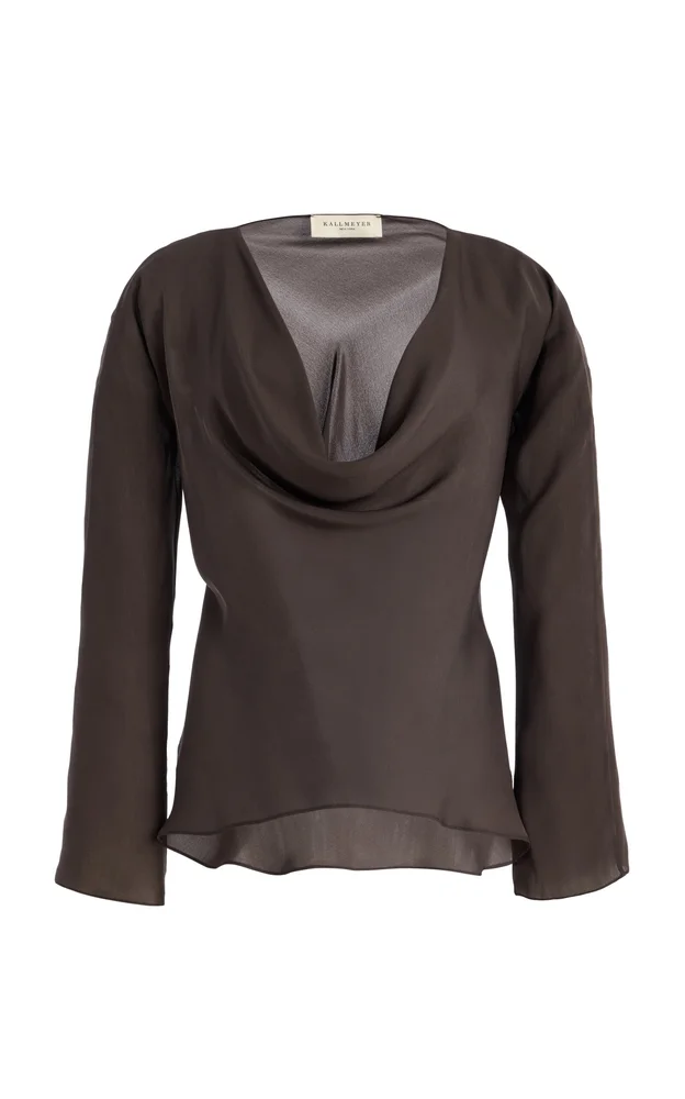 Wilka Draped Silk Blouse
