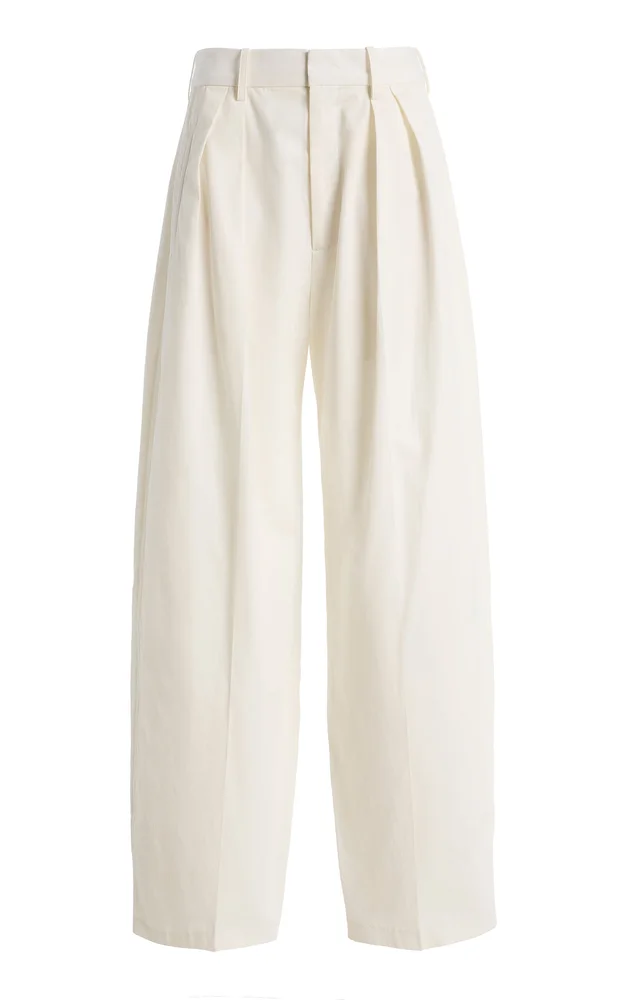 Joel Pleated Cotton-Poplin Trousers