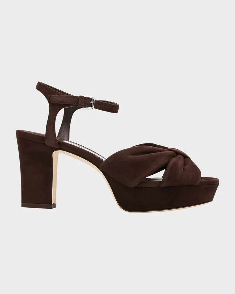 Heloise Suede Knot Platform Sandals