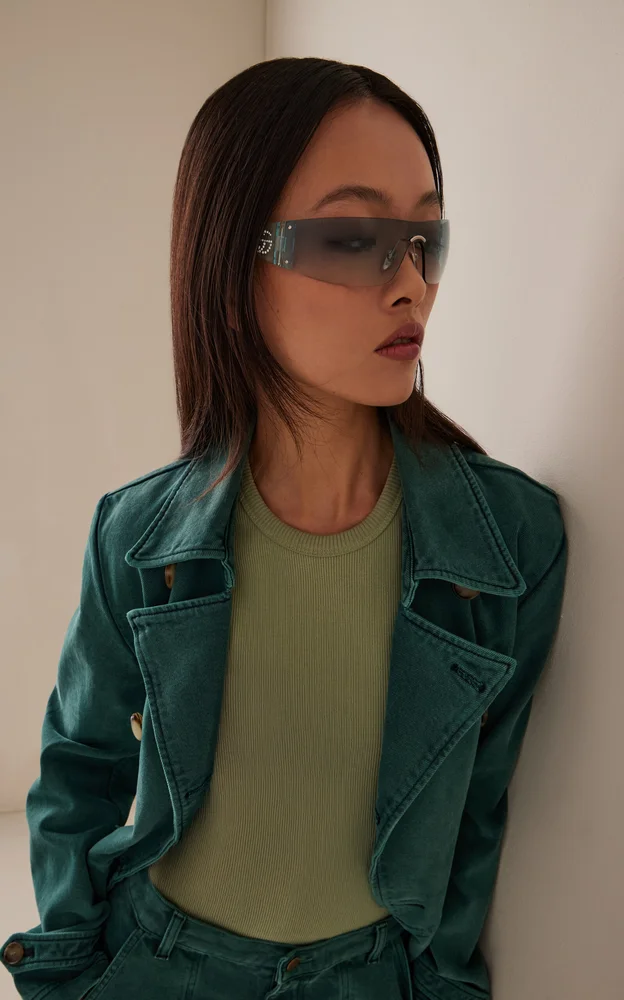 Crystal Mask-Frame Sunglasses