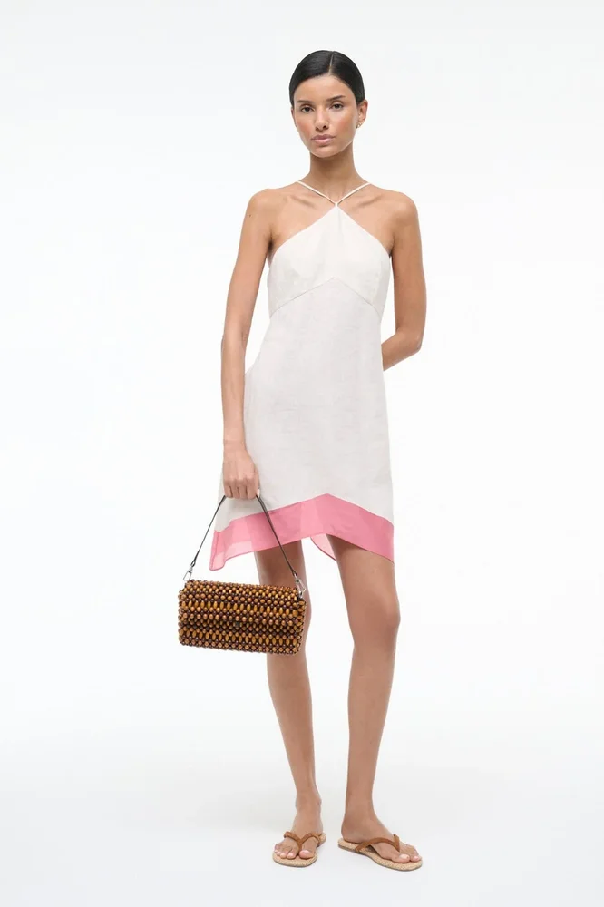 STAUD SPRING 2026 SALE ORO LINEN DRESS | BLUSH CANYON