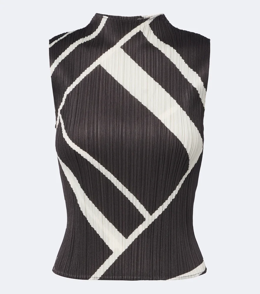 Fold Line pleated printed top