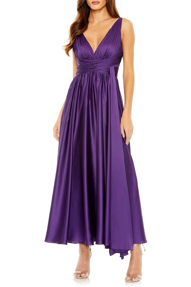 Ruched Top Halter Gown