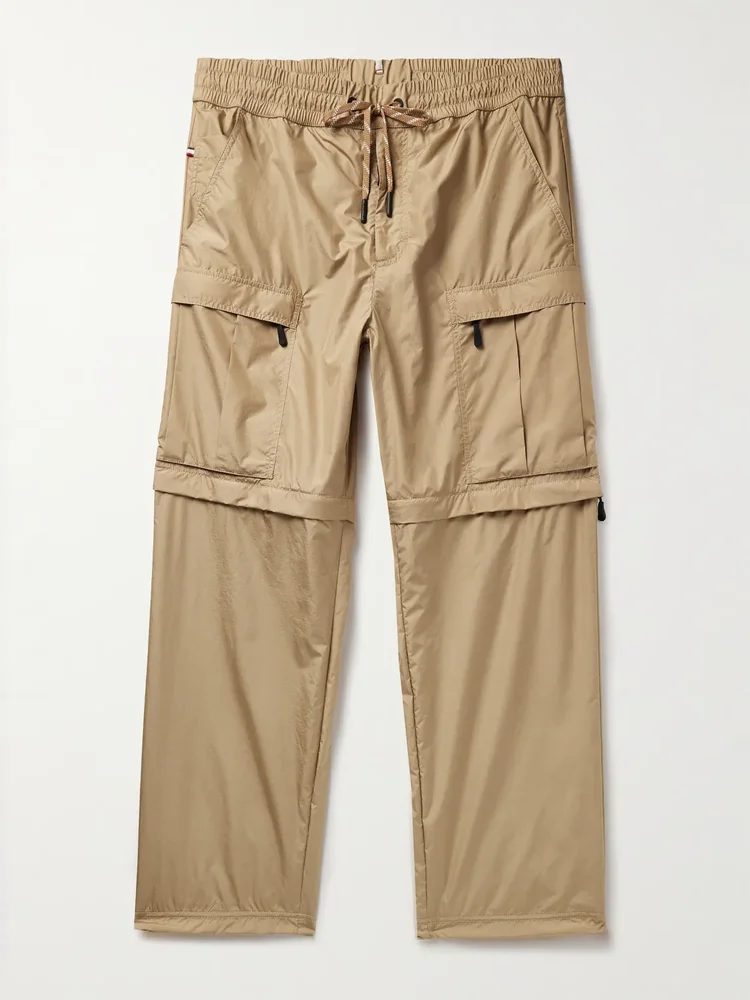 Straight-Leg Convertible Ripstop Drawstring Cargo Trousers
