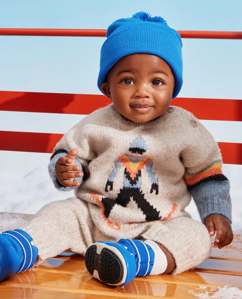 Baby Ski Graphic Sweater Romper