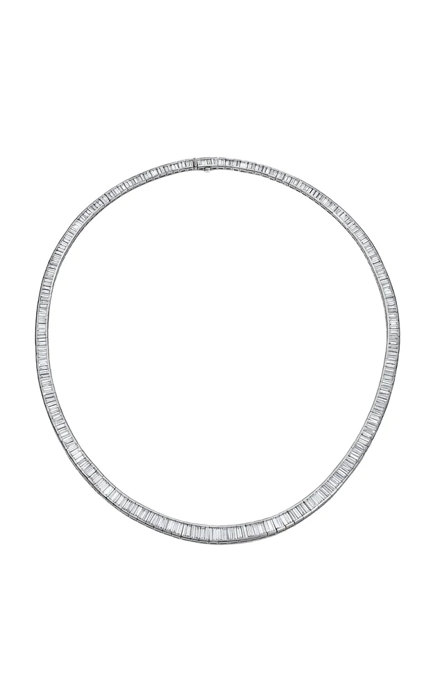 Platinum Diamond Line Necklace