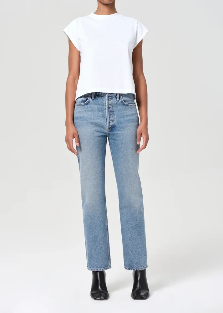 90's Pinch Waist High Rise Straight in Stage