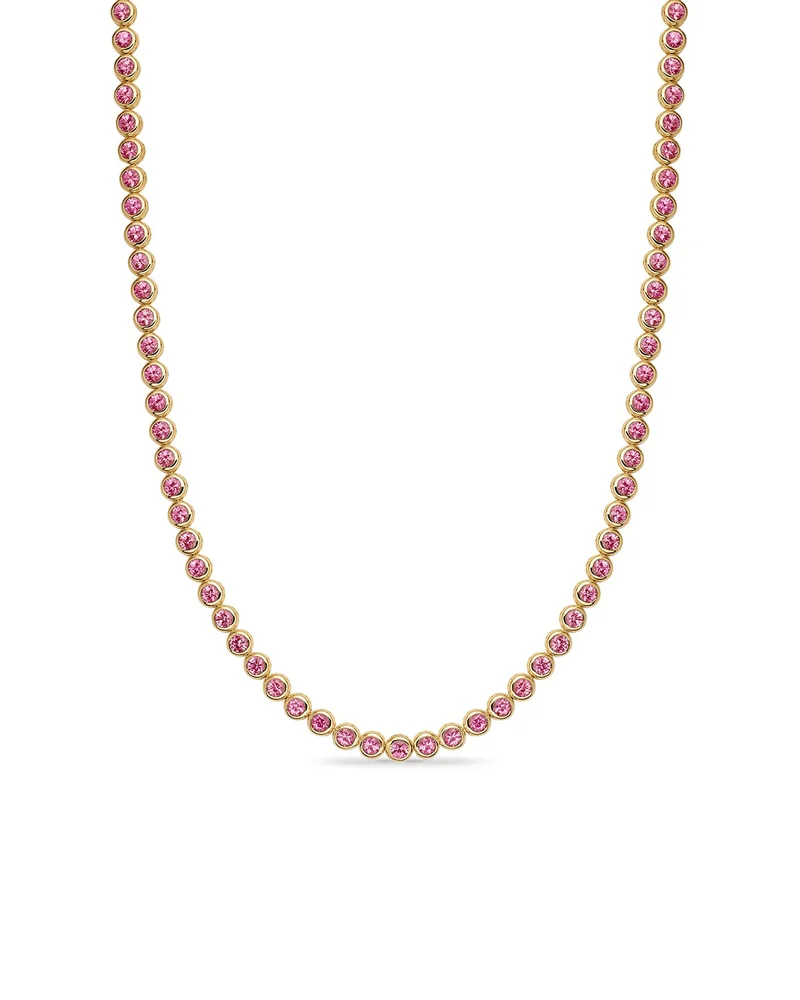 Bezel Set Tennis Necklace in 18K Yellow Gold, 4.7mm