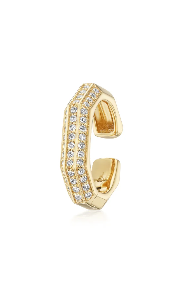 Pave 18K Yellow Gold Diamond Ear Cuff