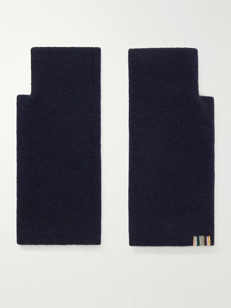 Mouffle knitted cashmere-blend fingerless gloves