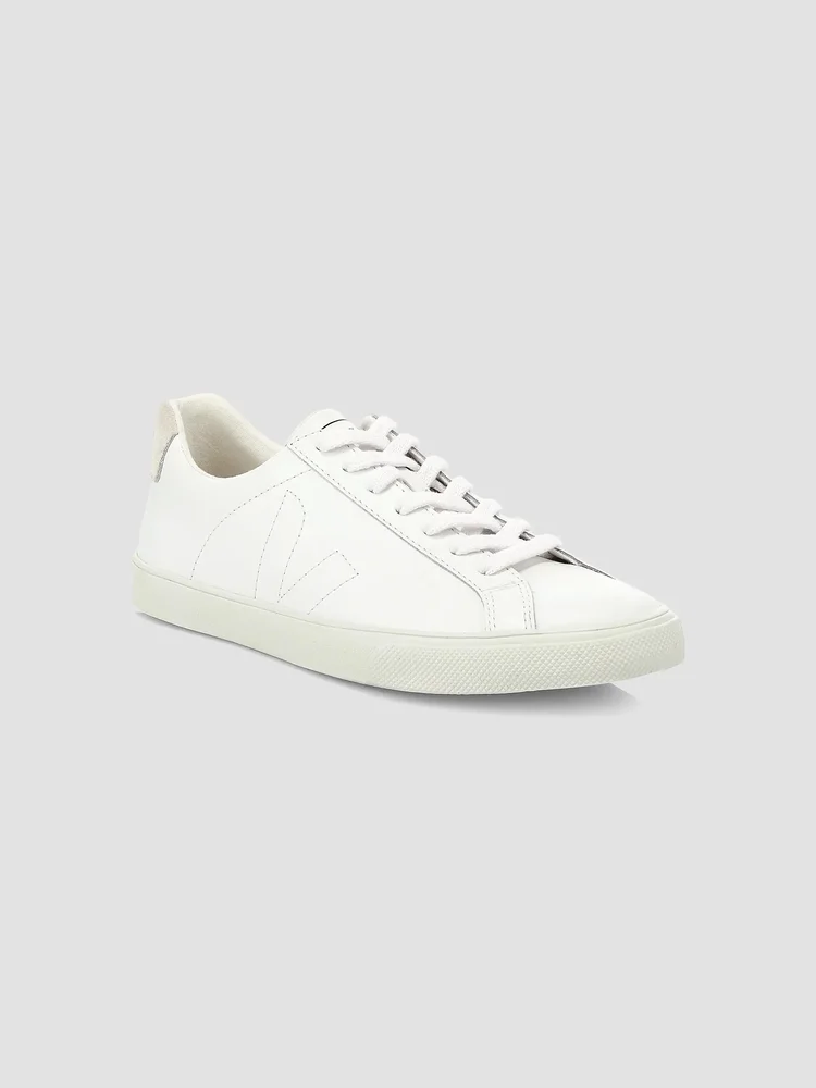 Esplar Stitched Logo Leather Low-Top Sneakers
