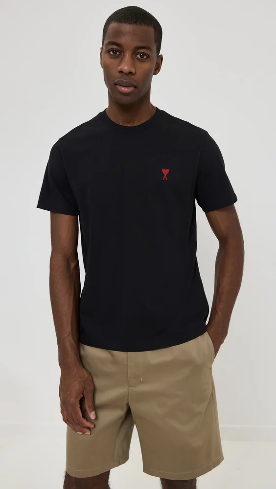 ADC Classic Fit Red Logo Tee (Black)