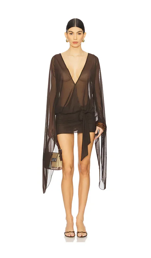 Draped Xxl Sleeve Dress Jaded London