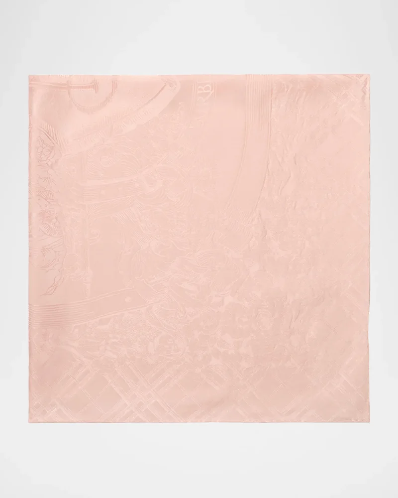 Floral EKD Crest Silk Scarf