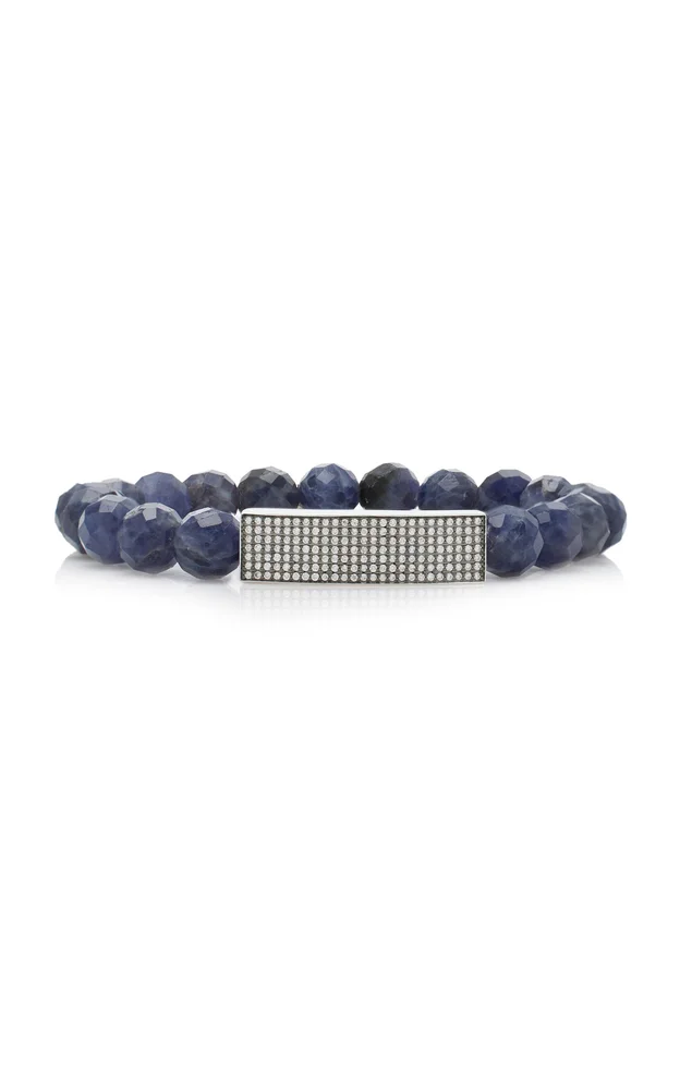 14K Gold Diamond And Lolite Bracelet